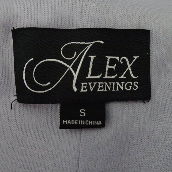 Alex Evenings Floral Trim Blouse Women's Size S Purple 3/4 Sleeve Wedding Guest - Picture 8 of 10